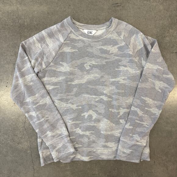 Vintage Y2k Athleta Girl Camo Grey Muted Softstreme Longsleeve Pullover XL 14 - Picture 1 of 5